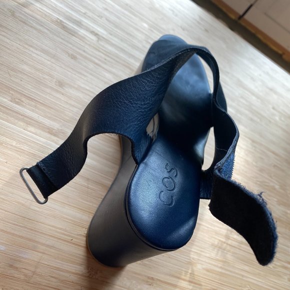 COS Blue Suede Platform Sandals - Picture 3 of 7
